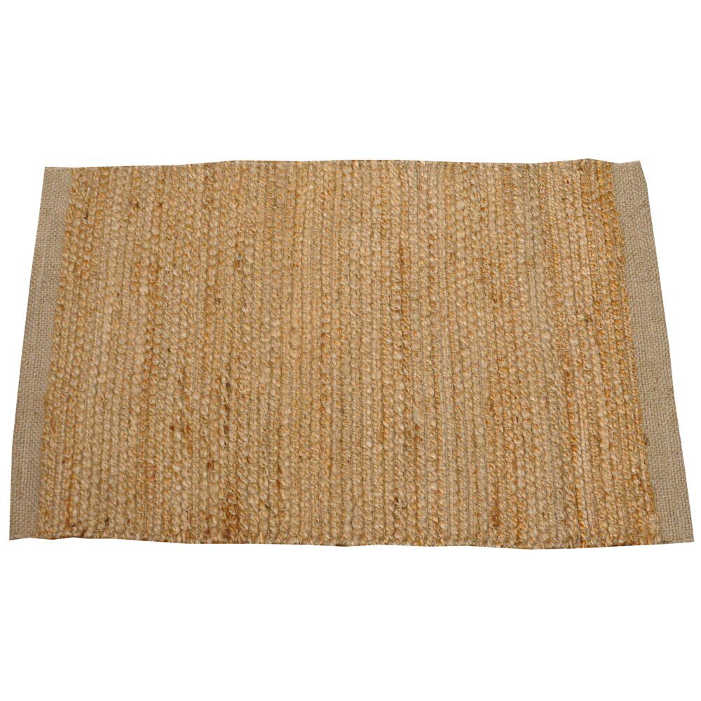 Tapis rectangulaire en jute et coton 80x150cm