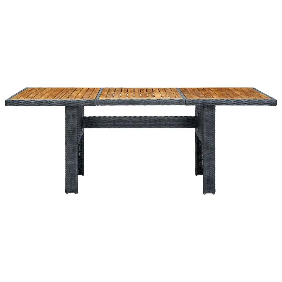 vidaXL - Tuintafel - Grijs - Poly rattan