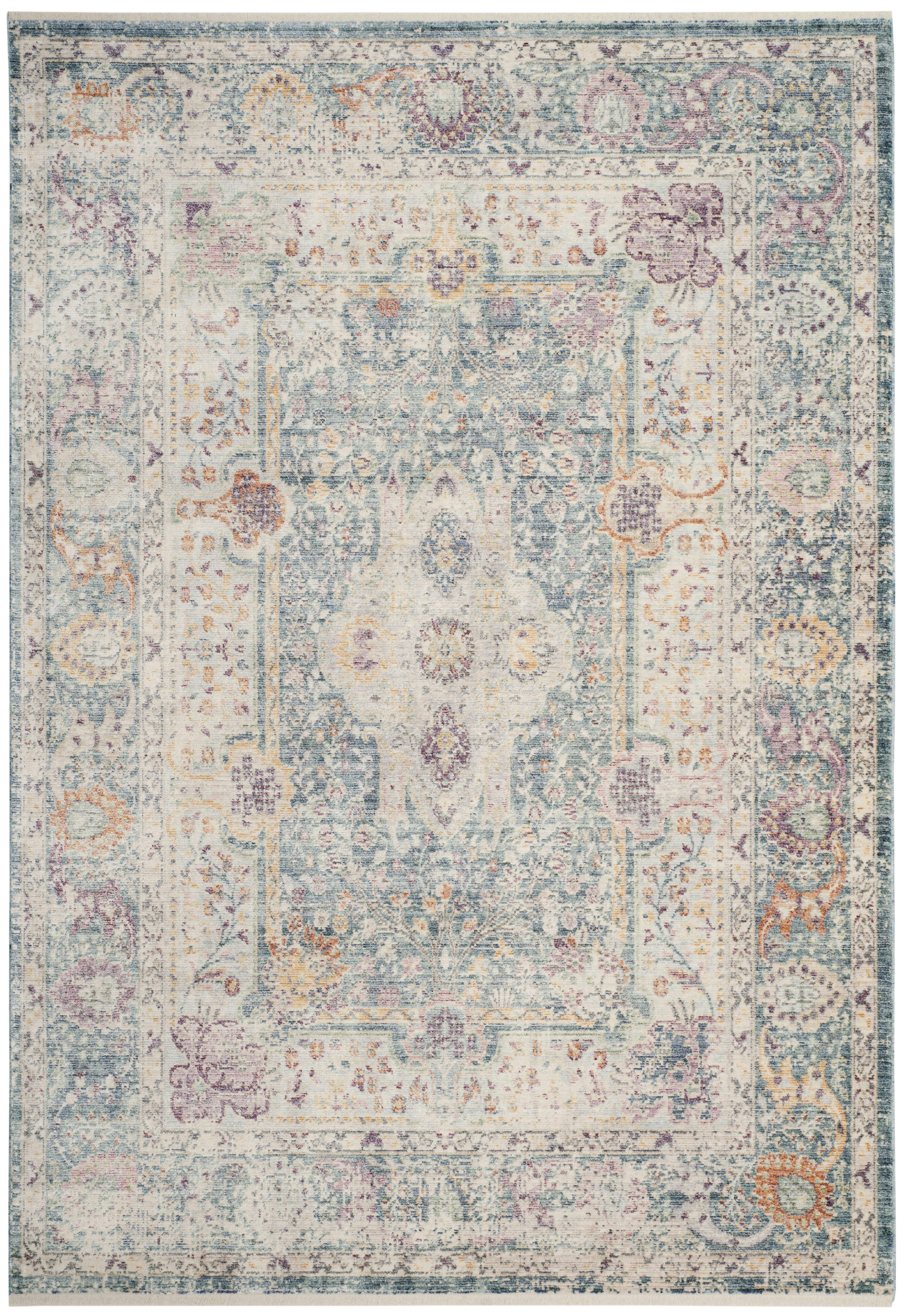 ILLUSION - Tapis de salon interieur en teal & cream, 122 x 183 cm