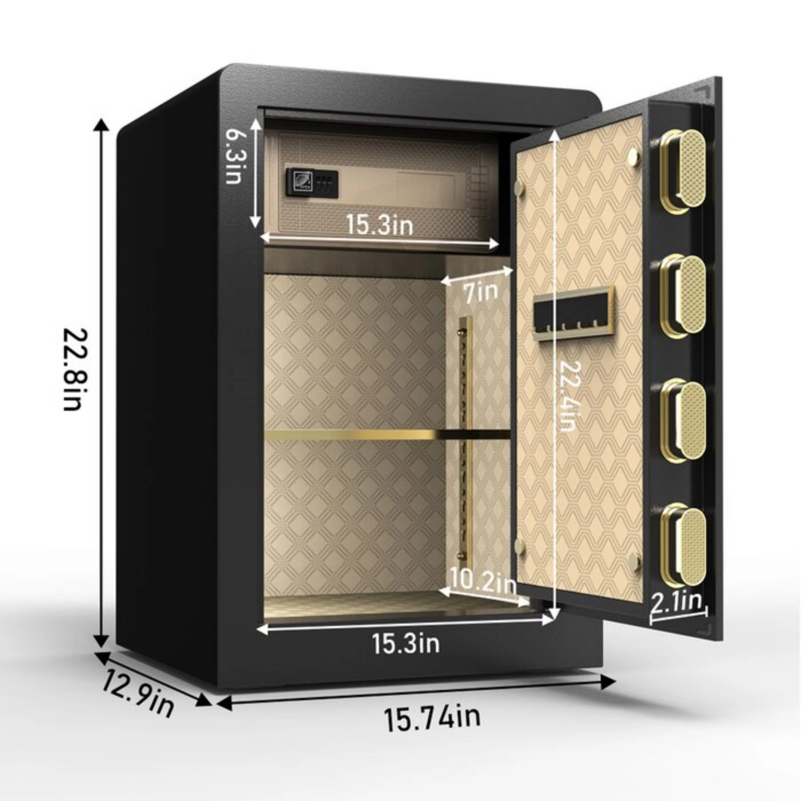Black Cubic Security Safe with Dual-Lock