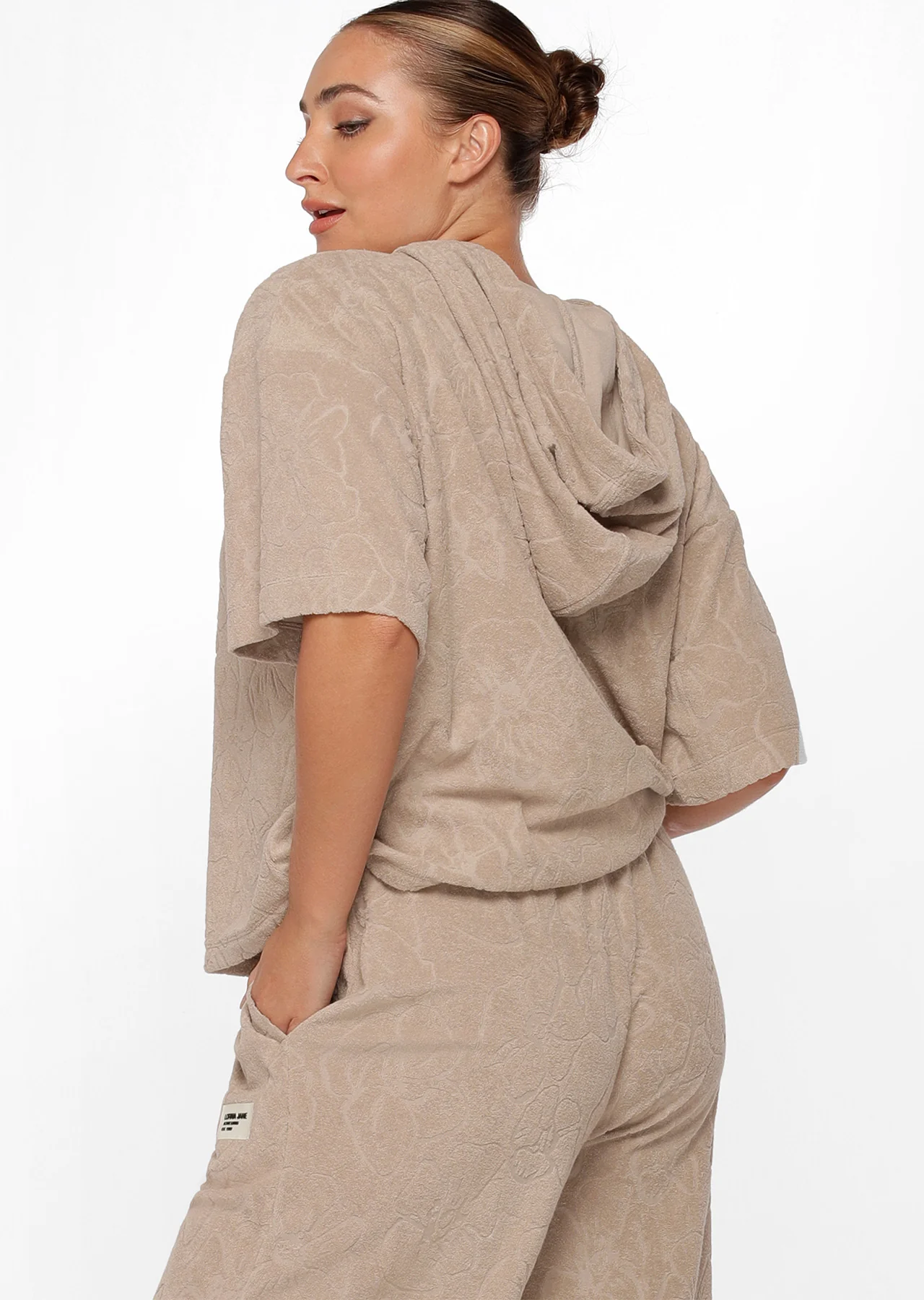 Hibiscus Towelling Hooded Tee