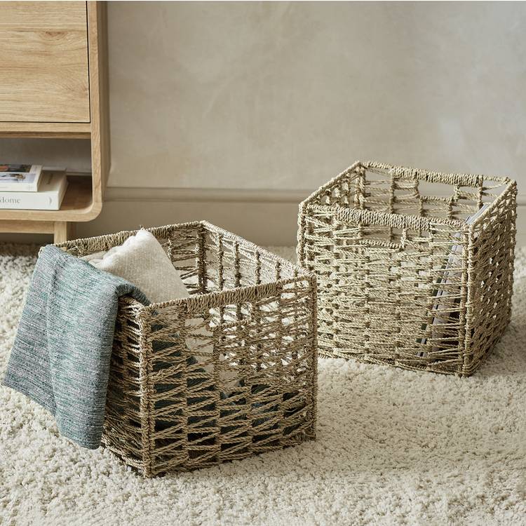 Habitat Set of 2 Seagrass Square Plus Boxes - Natural