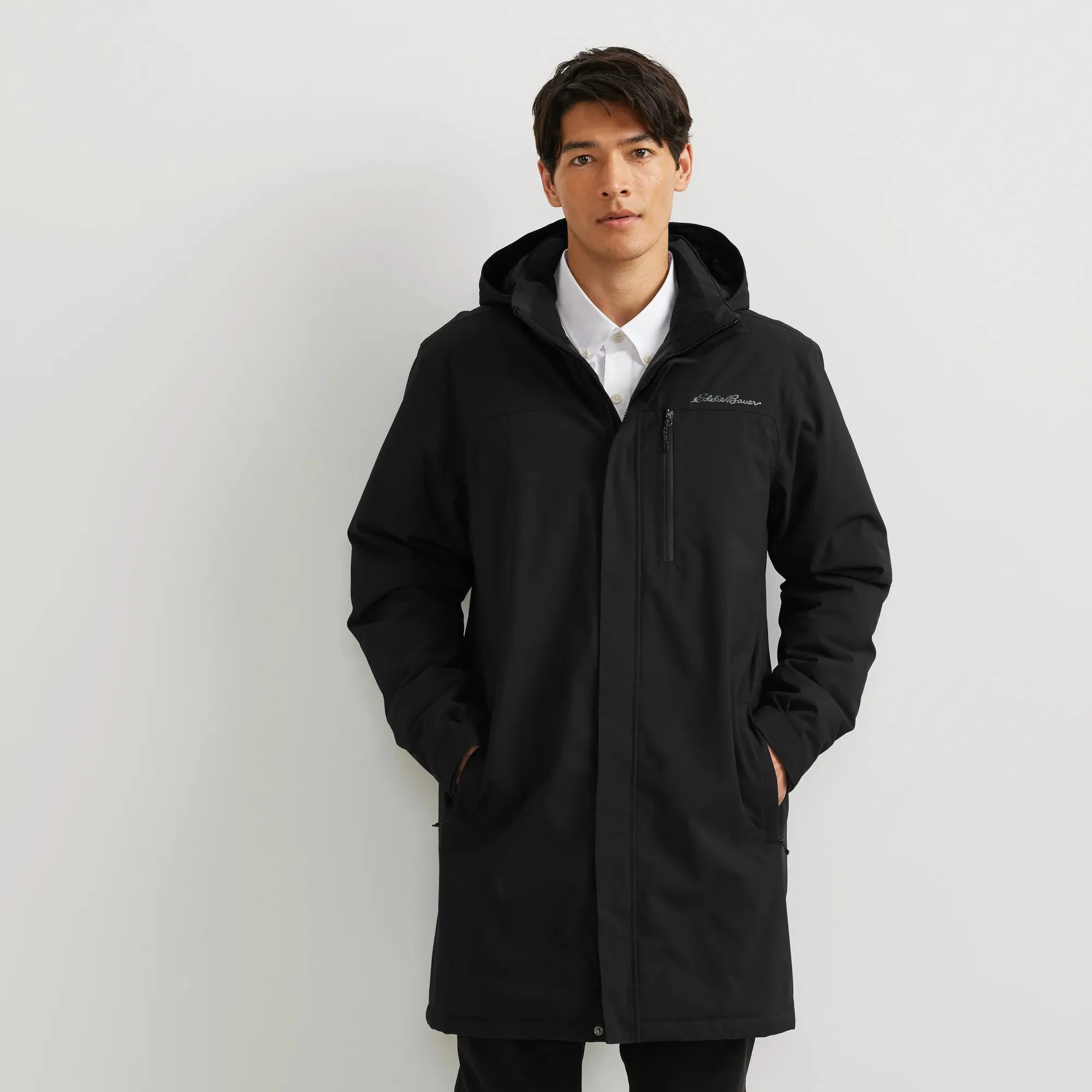 Men's Mainstay Insulated Waterproof Hooded Trench Coat