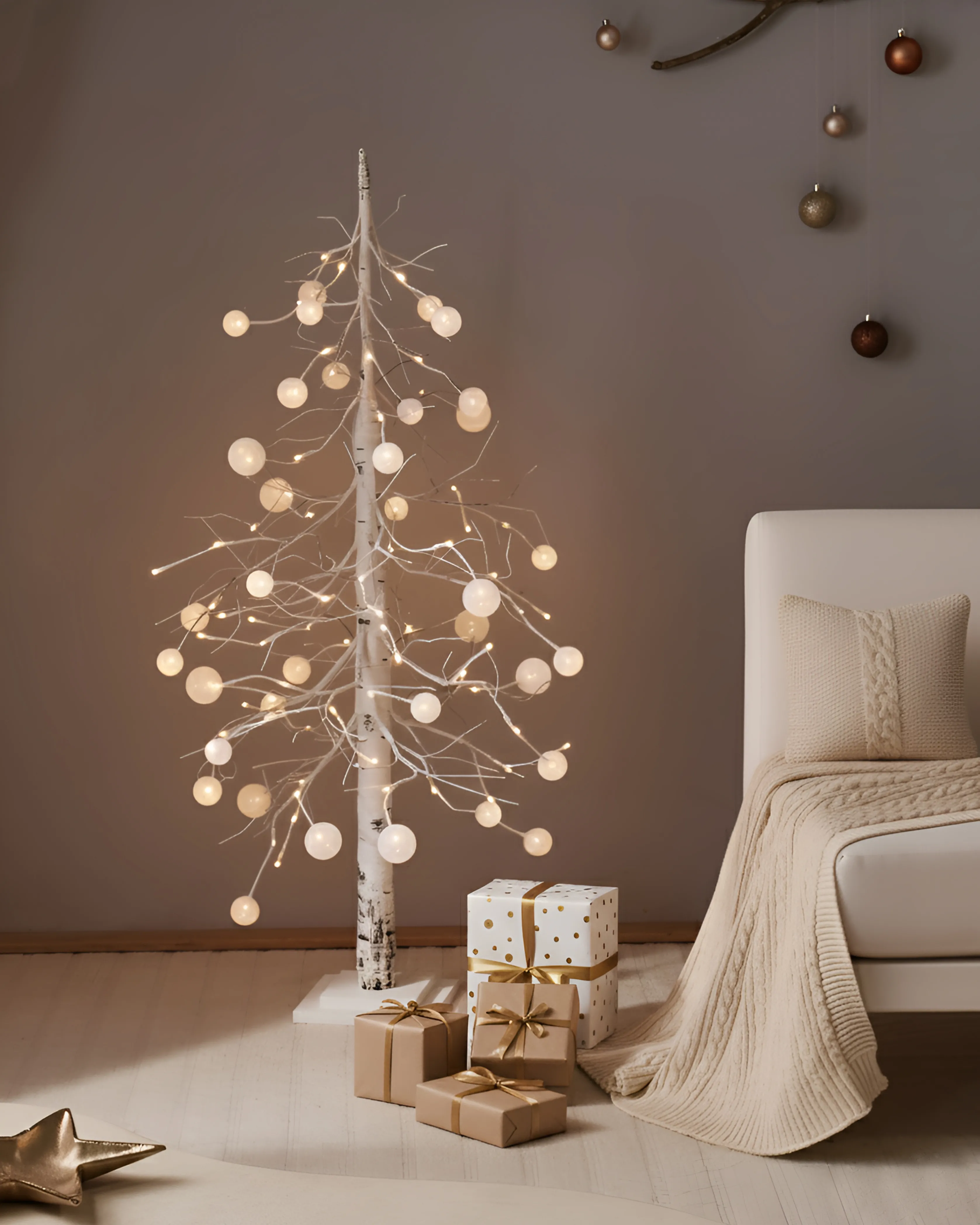 Outdoor Decoration LED HOLAR Christmas Tree 122 cm White