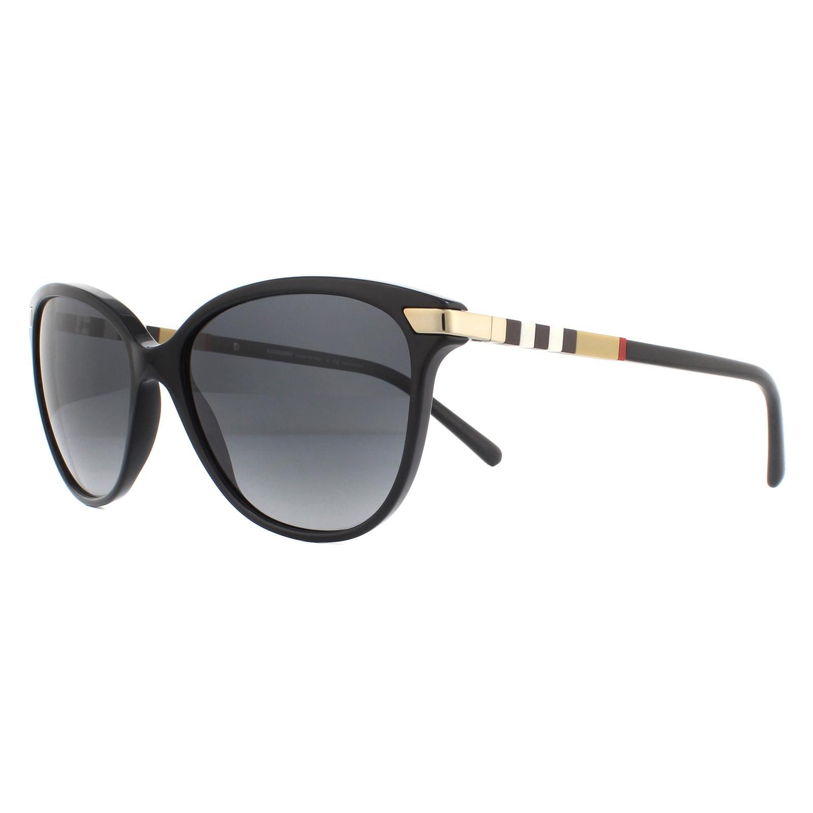 Burberry Cat Eye Black Grey Gradient Polarized BE4216 Sunglasses