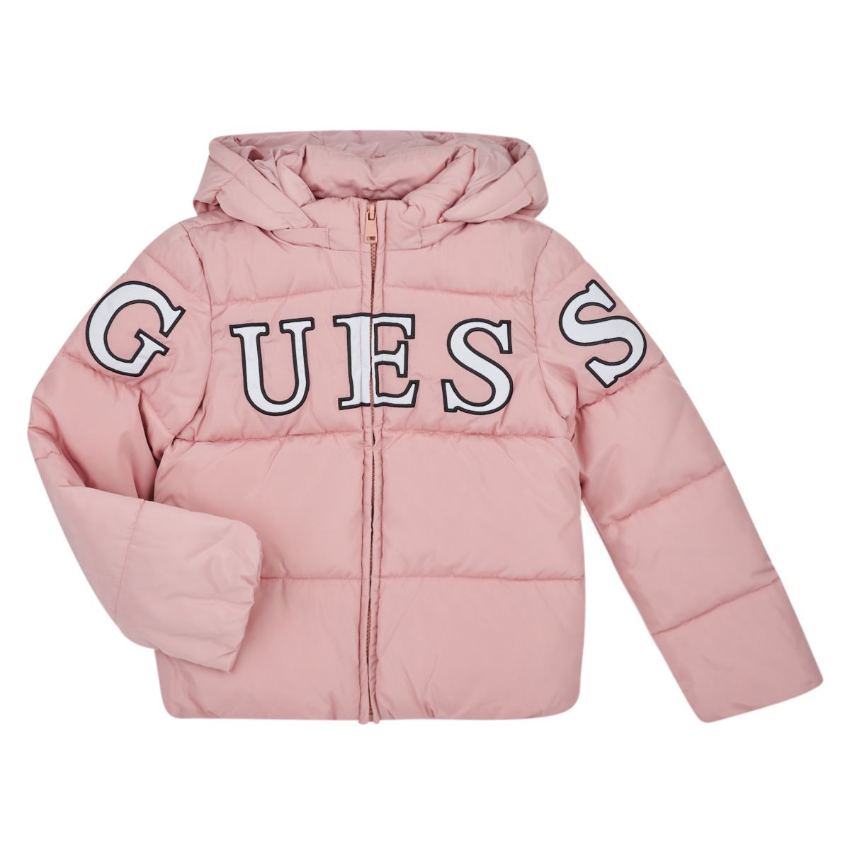 Guess - HOODED LS PADDED PUFFER W/ZIP - Pink
