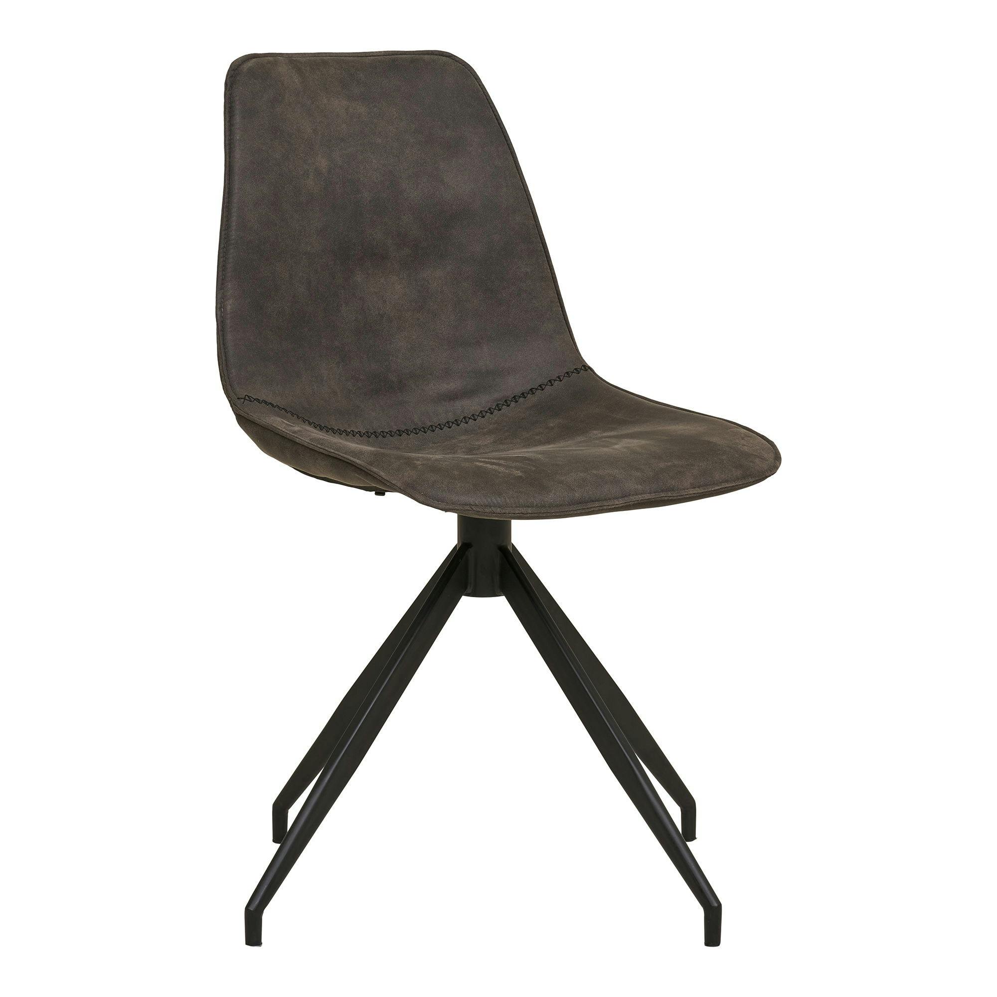 Chaise pivotante grise avec couture (lot de 2) AMSTERDAM