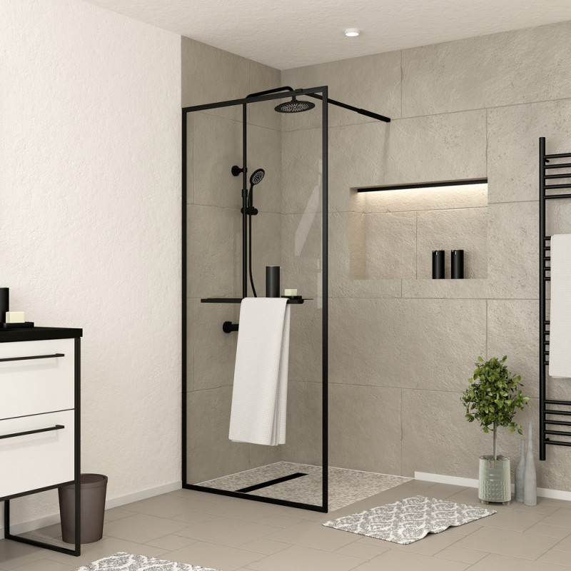 Paroi de douche Dark Edge Shelf 100 x 200 cm AURLANE