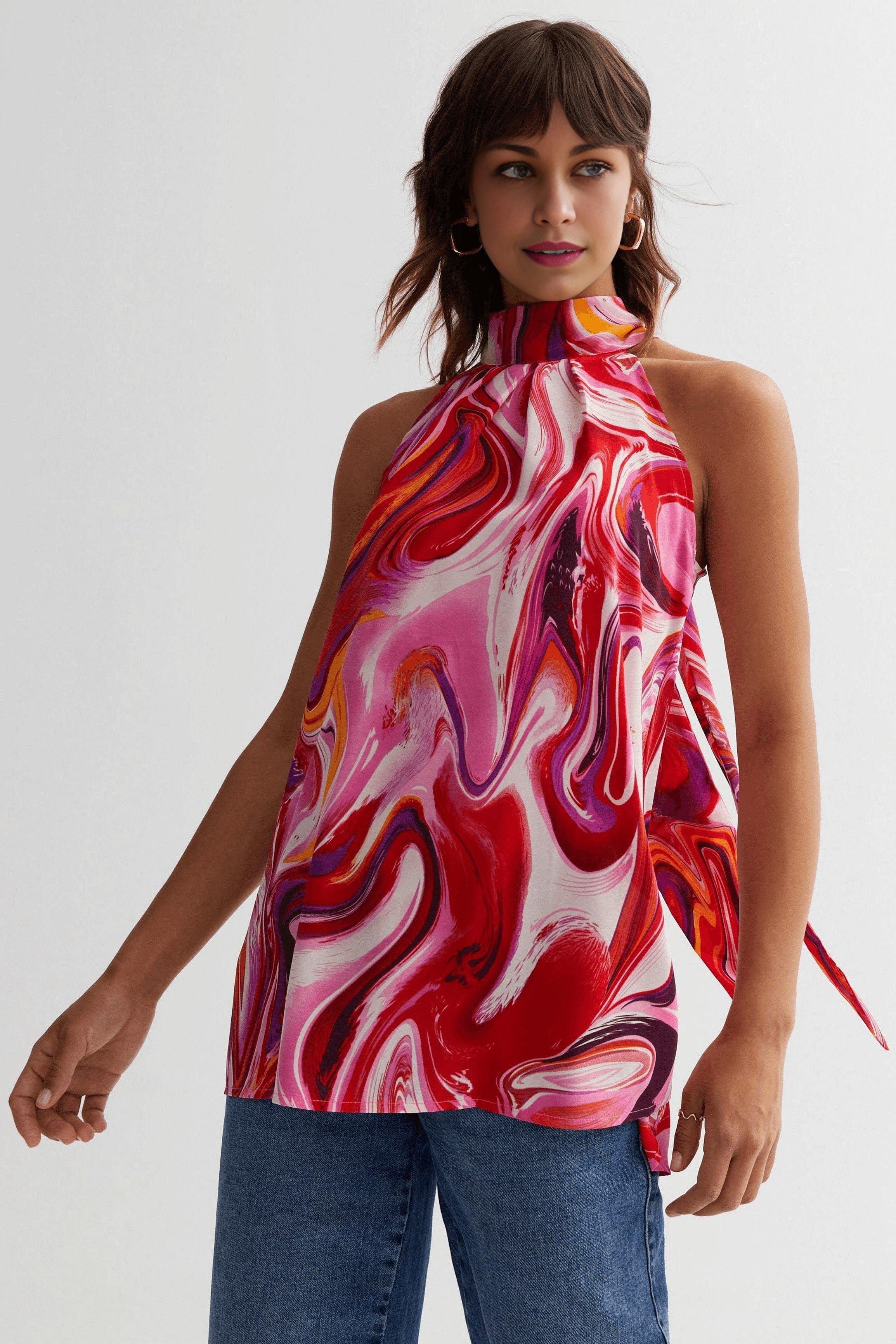 Cutie London Halter Neck Top with Tie Back