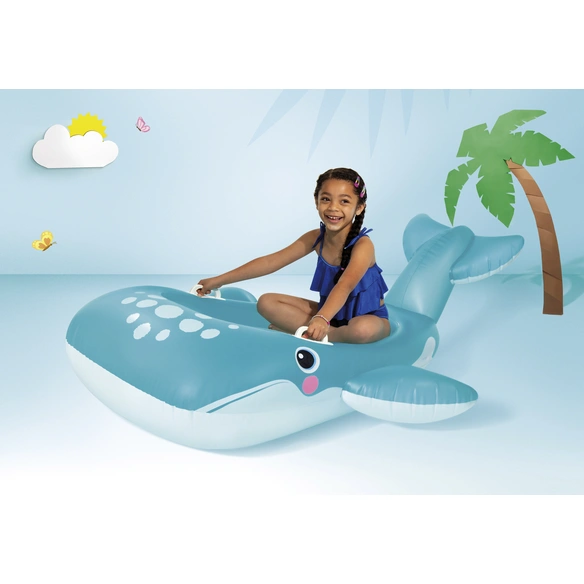 Schwimmliege, Whale Ride-On, Format: 168 x 140 cm, blau