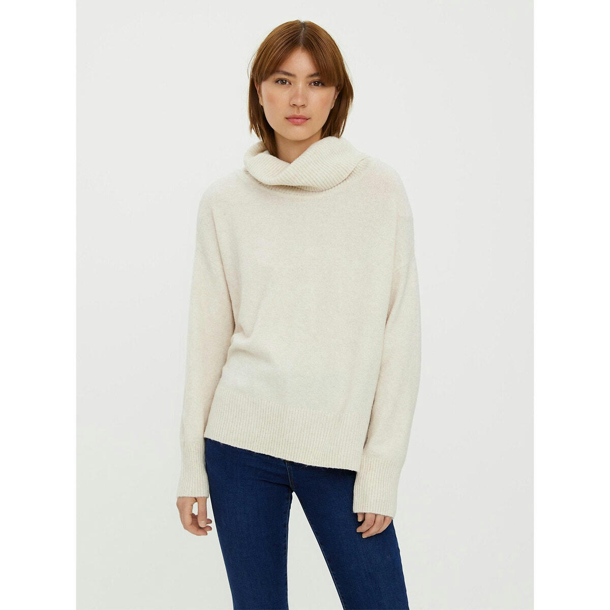 Pull col boule en fine maille