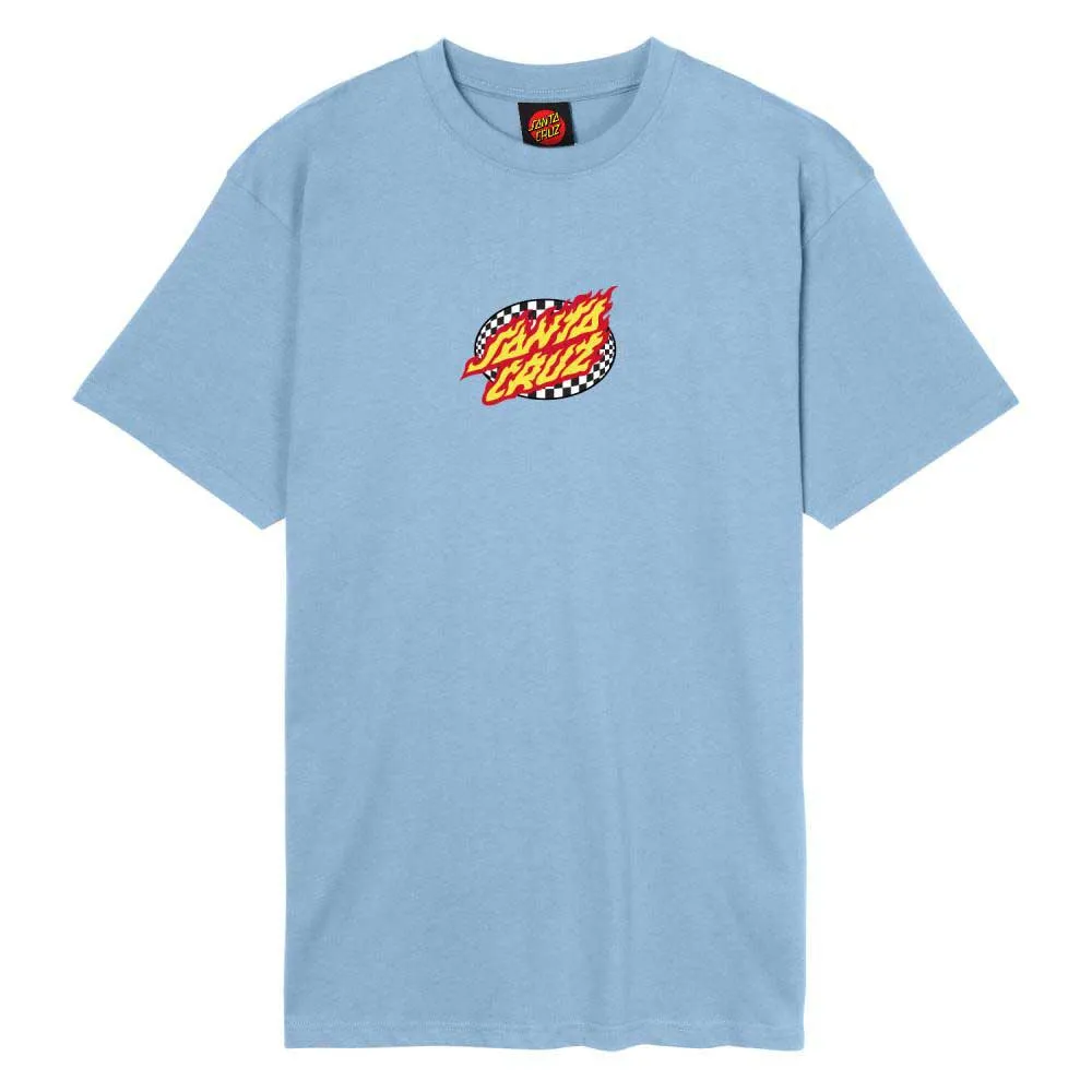 Santa Cruz Oval check flame front short sleeve T-shirt