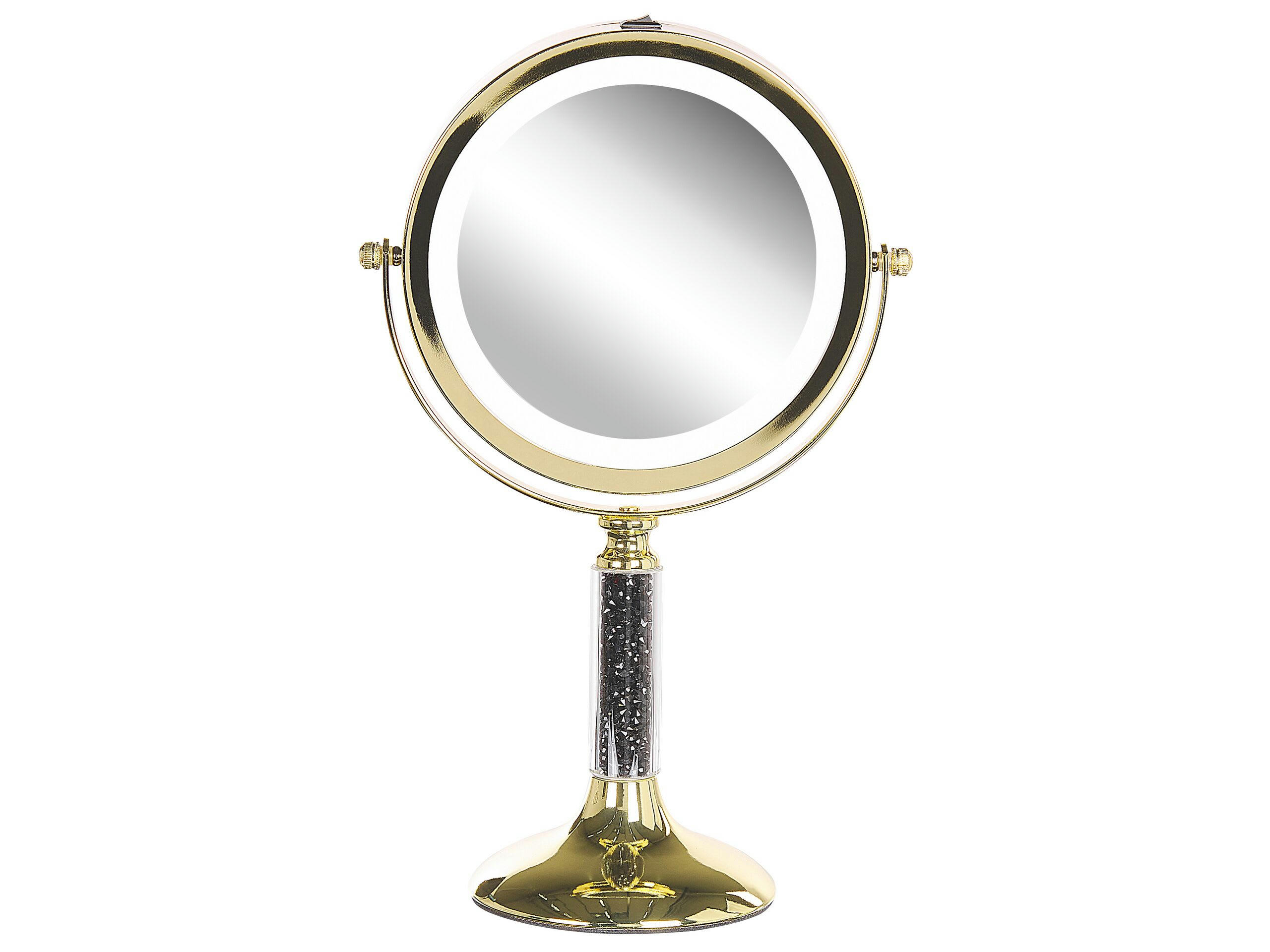 BAIXAS - Miroir de table en métal doré 34x18