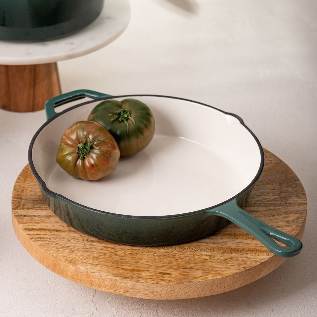 Patelnia żeliwna ANDREAS zielona ombre 26 cm