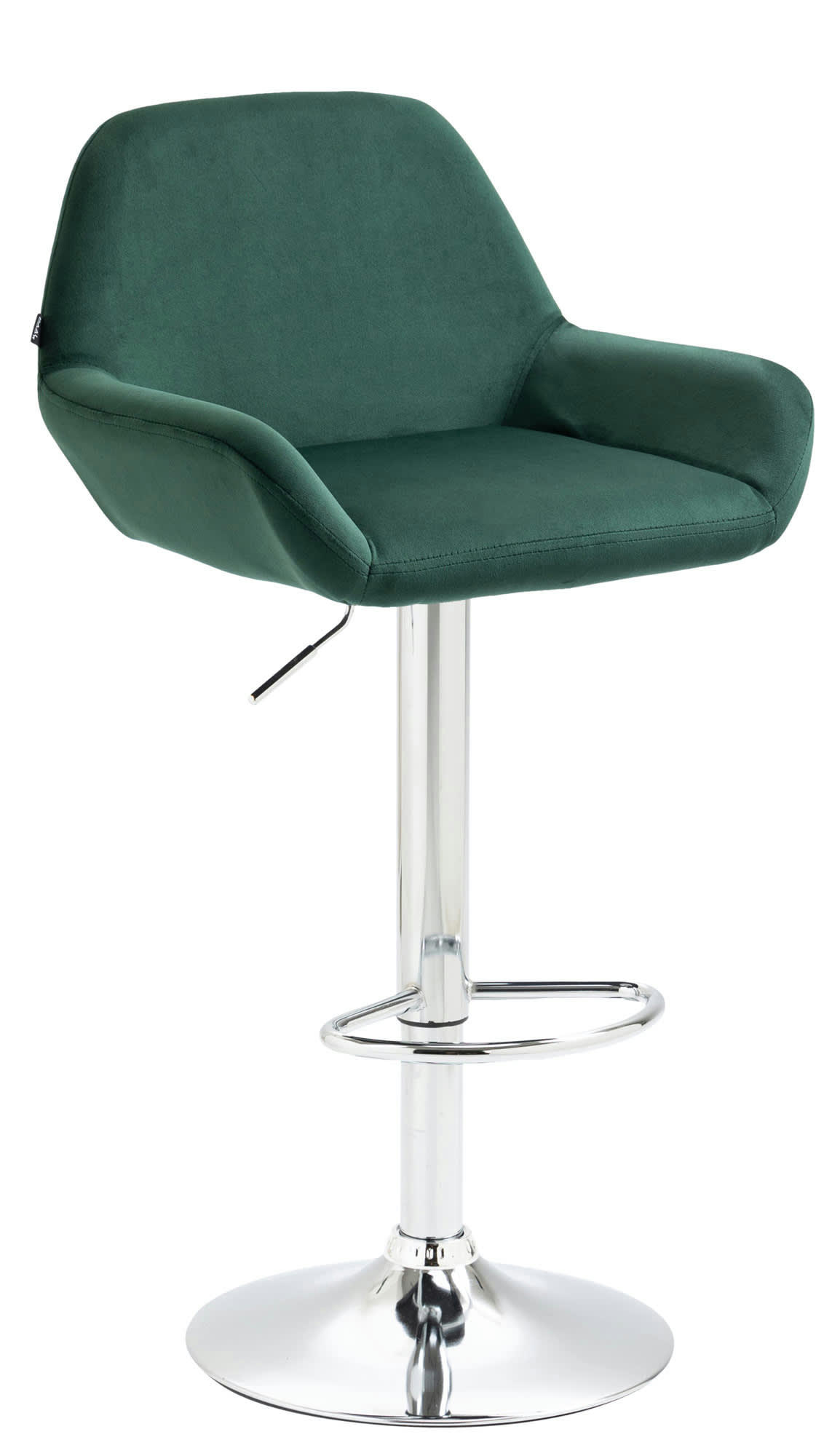 VELOURS - Tabouret de bar velours ajustable pivotant velours Vert foncé