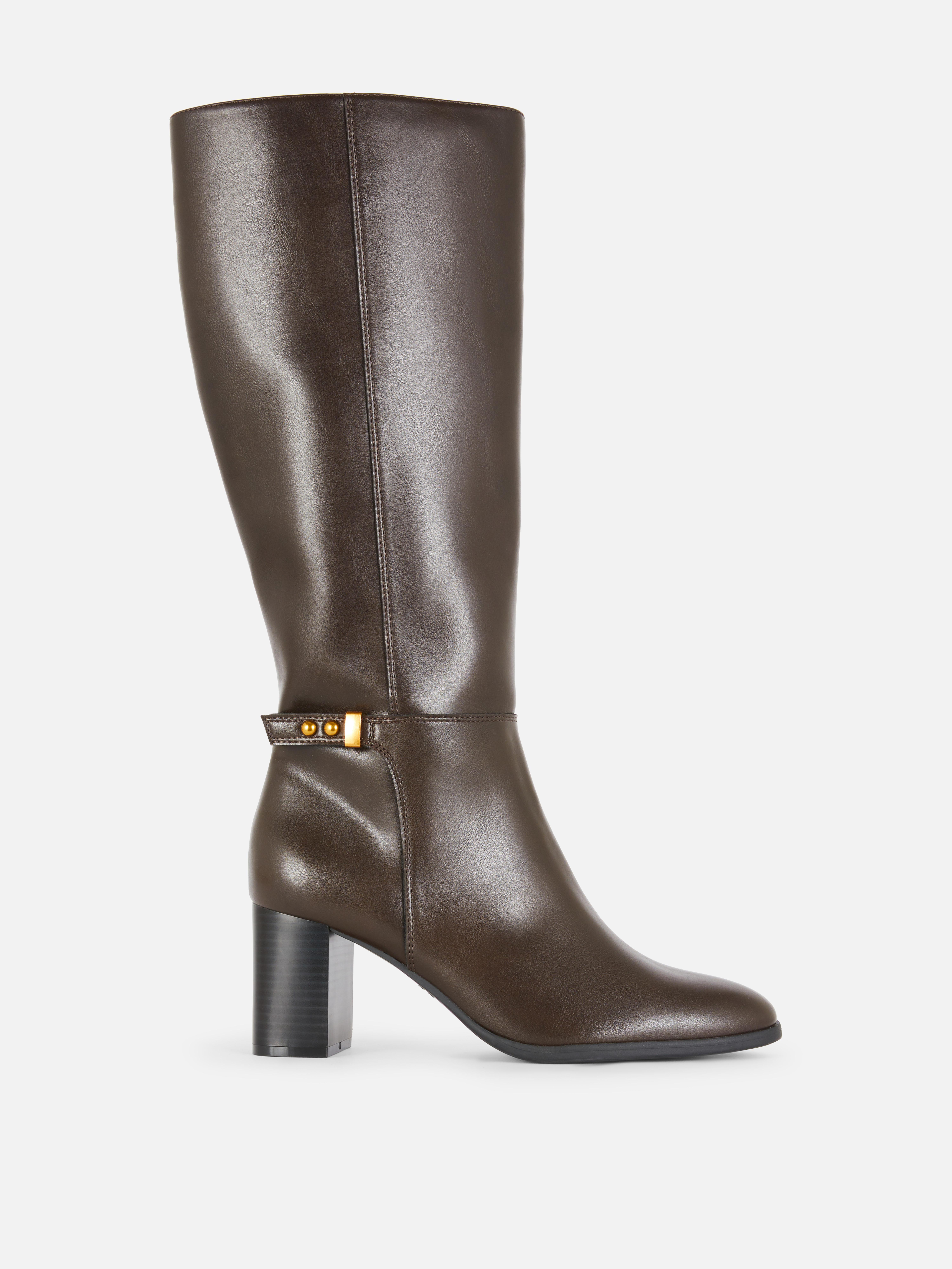 Buckle Detail Knee High Boots