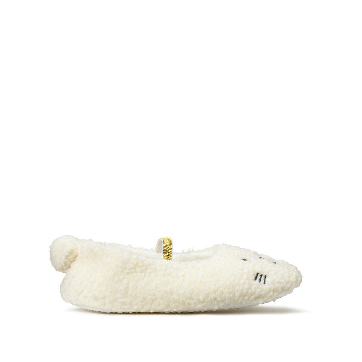 Chaussons ballerines chauds peluche broderie lapin