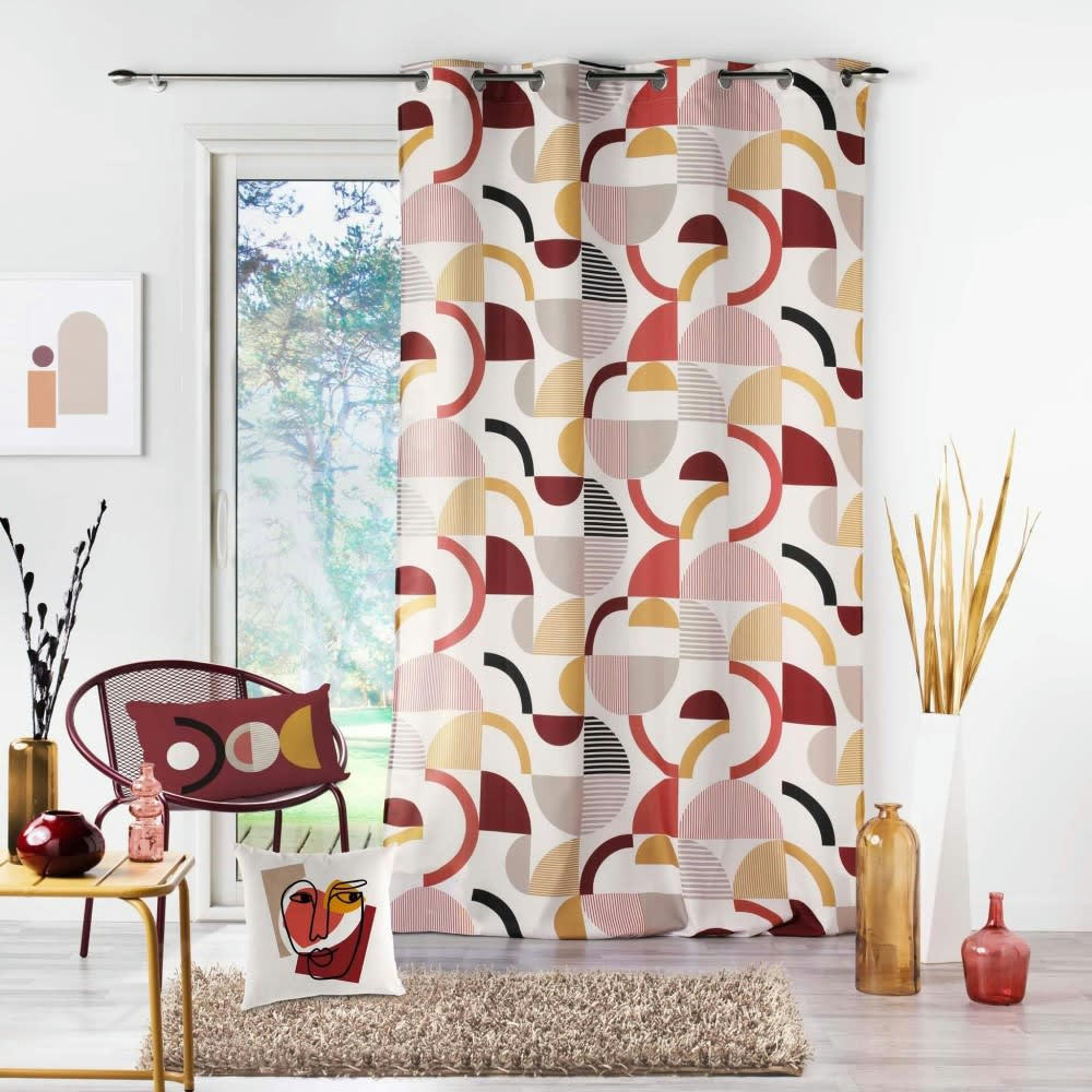 - Rideau  polyester Rouge 140 X 260