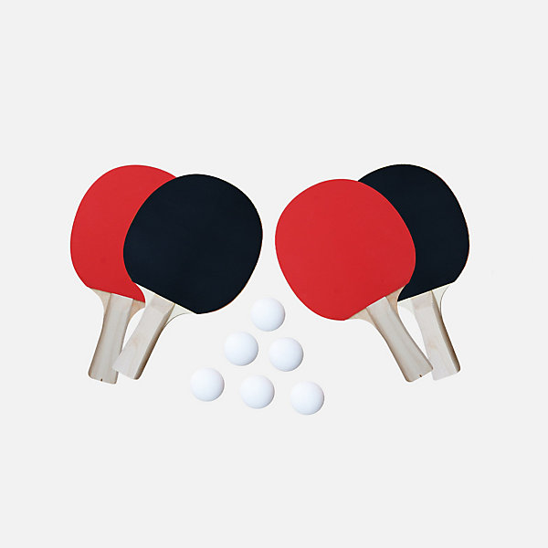 Mini table de ping pong 150x75cm - table pliable INDOOR noir. avec 4 raquettes et 6 balles