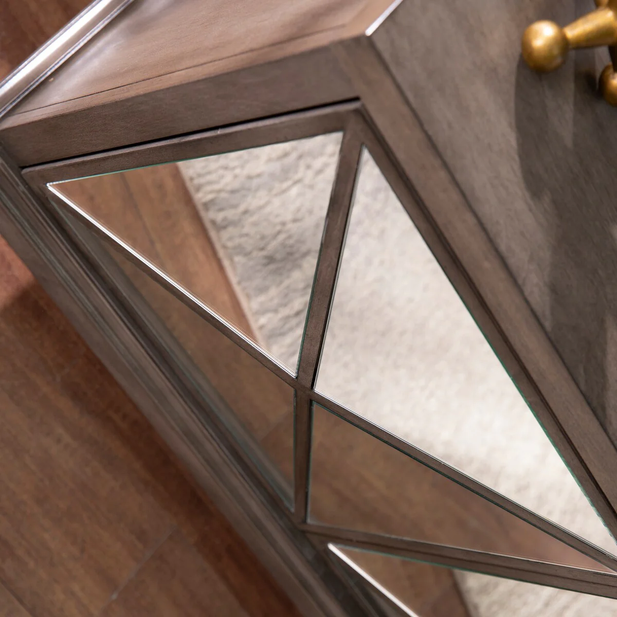 Glamorous Mirrored Media Cabinet for Modern Living Spaces