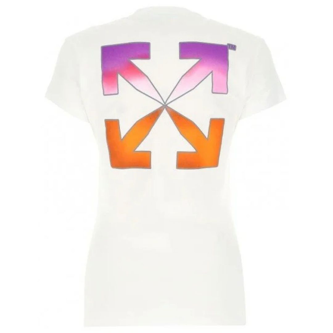 Off-White Gradient Arrows Logo Slim Fit White T-Shirt