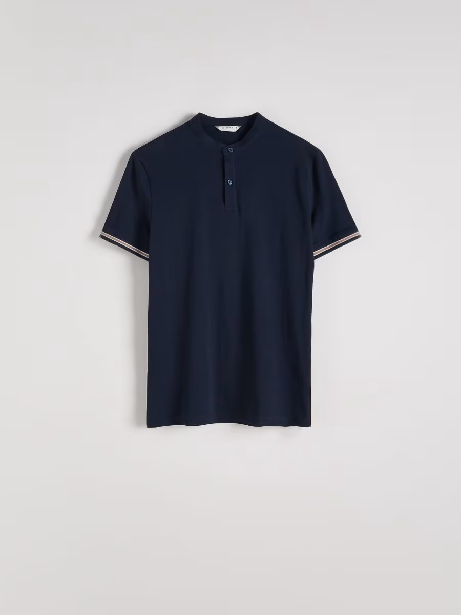 Regular Fit Polo Shirt With Stand Up Collar