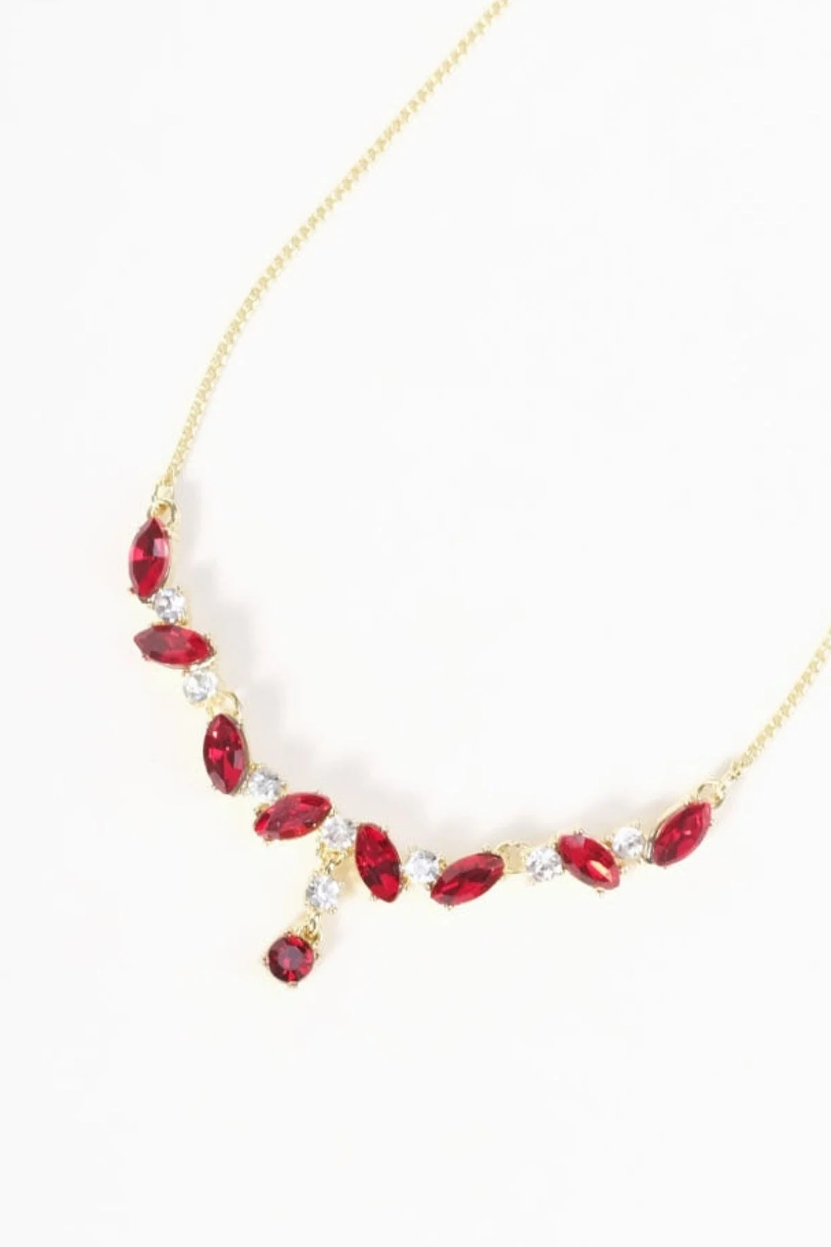 Red Multi Stone Gold Necklace