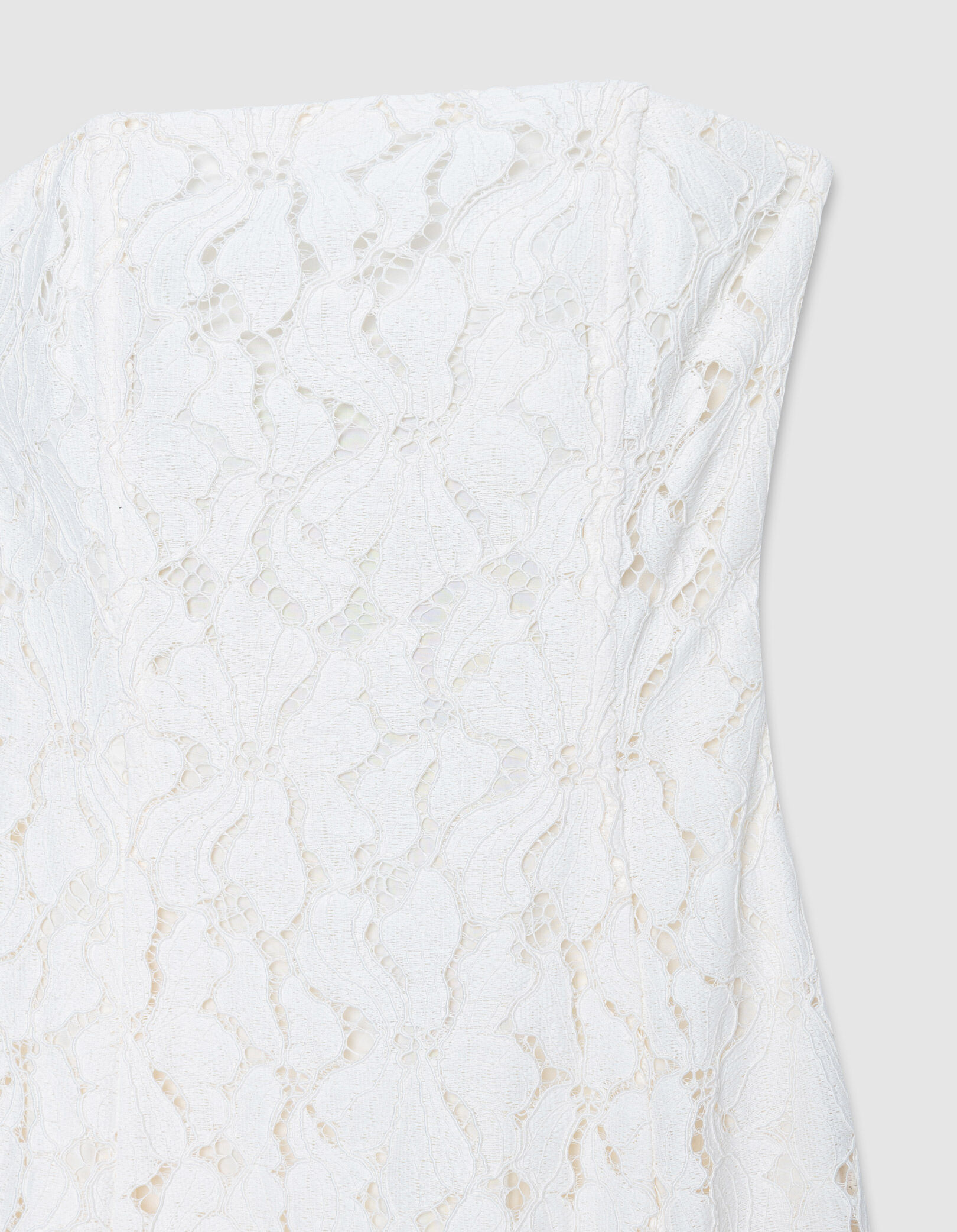 Robe bustier longue blanche dentelle Femme