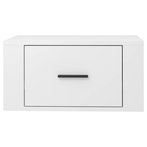 NNEVL Wall-mounted Bedside Cabinet High Gloss White 50x36x25 cm