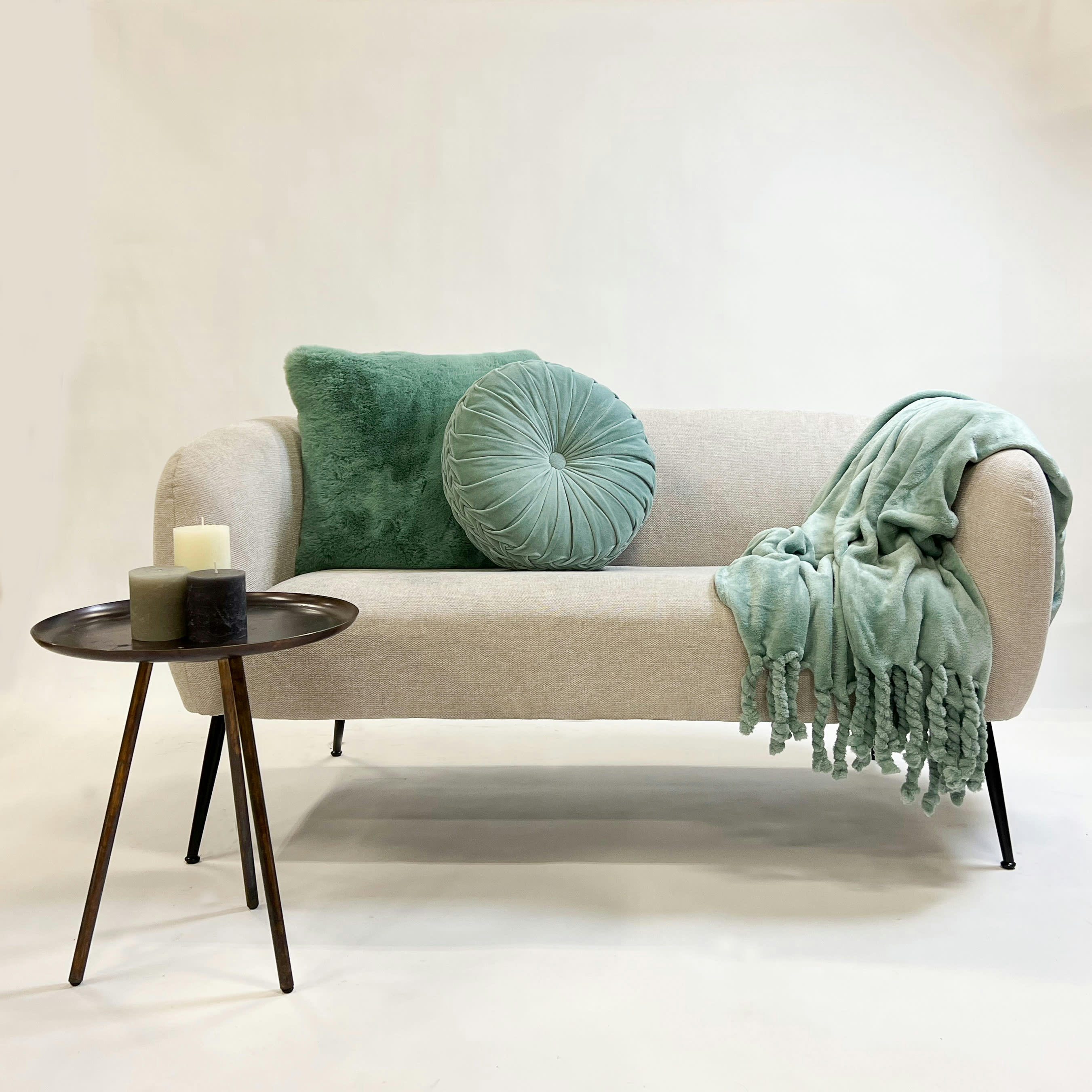 FLORIJN - Plaid vert fleece 150x200 cm uni