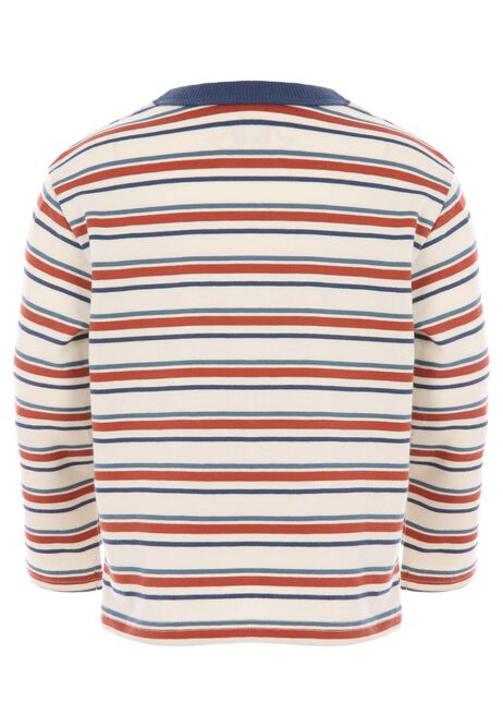 Younger Boys Rust Stripe Long Sleeve T-Shirt