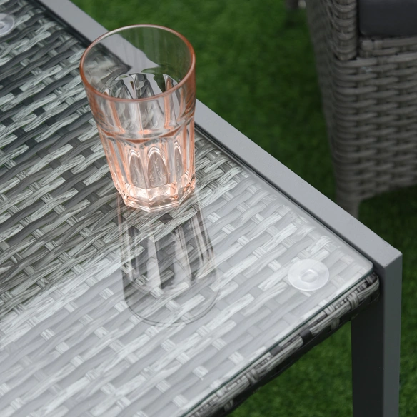 Gartentisch, BxHxT: 50 x 50 x 49,5 cm, grau, Gestell aus Aluminium