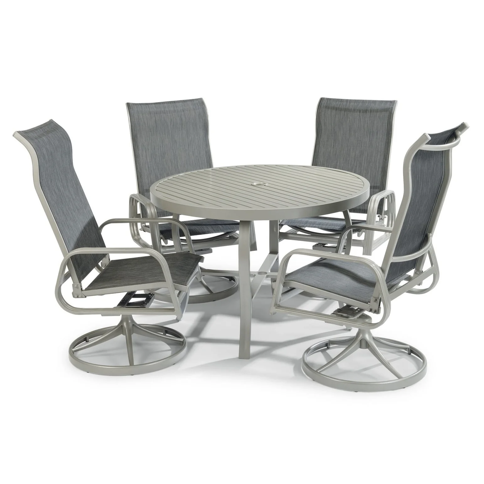 Captiva Gray Aluminum 5 Piece Outdoor Dining Set - 48 x 29 x 48