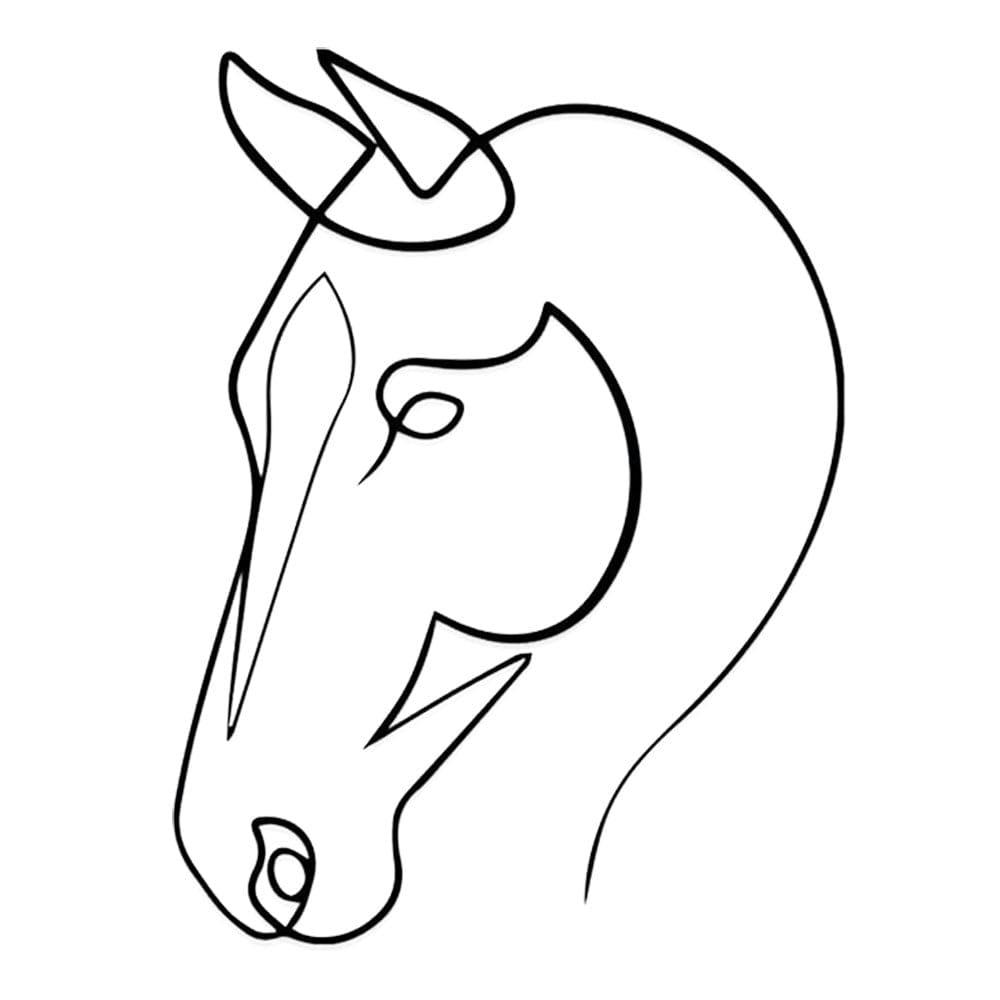 MINIMALISTE - Décoration murale cheval en métal noir 45x60 cm