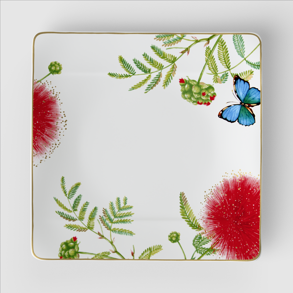 Amazonia Dinner plate - Multi-colored, 10.8'' x 10.8'', Premium Bone Porcelain