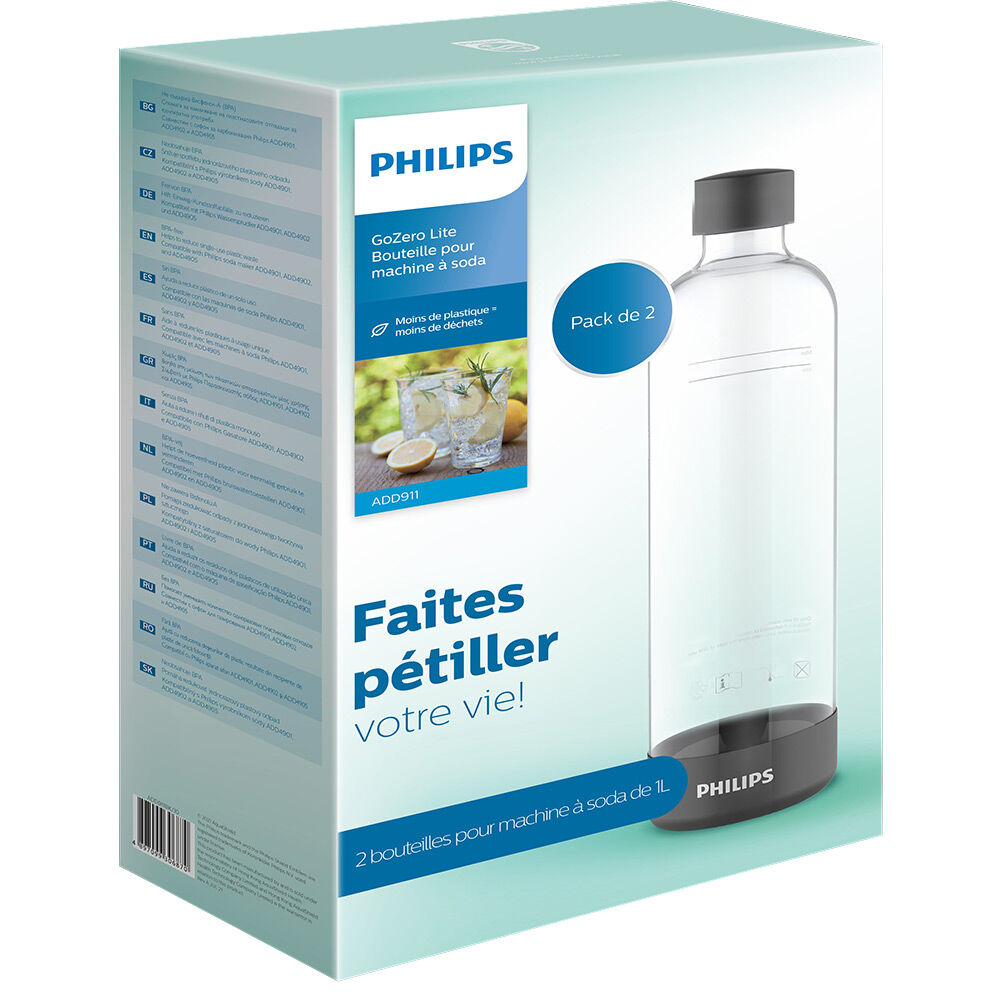 Bouteille 1L pour machine à soda Noir x2