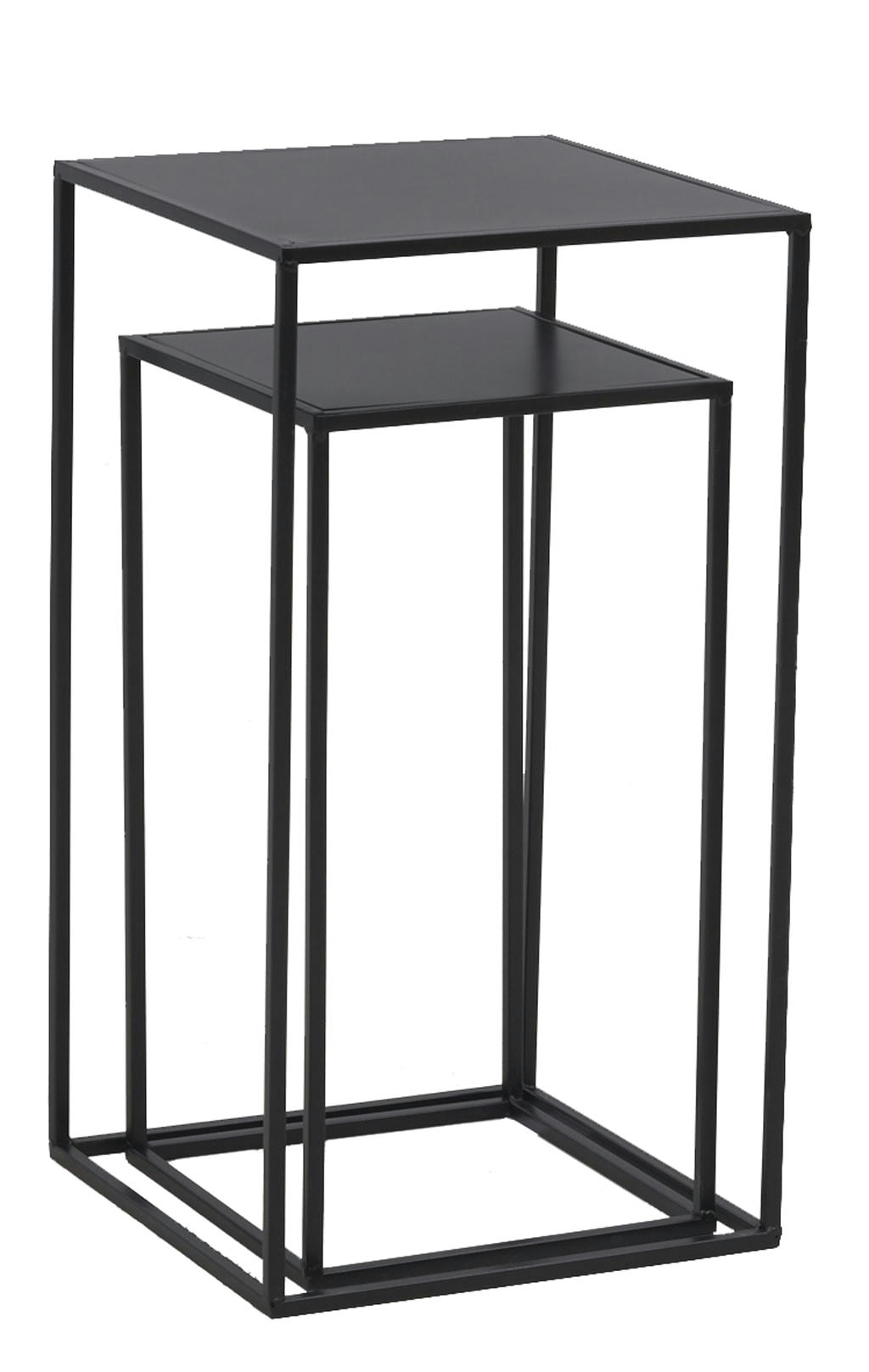 - Sellettes en métal noir (lot de 2)