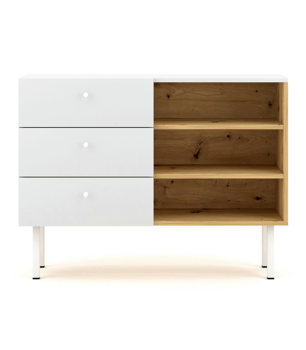 TULIA - Commode 3 tiroirs 3 niches - Design Moderne - L100 cm