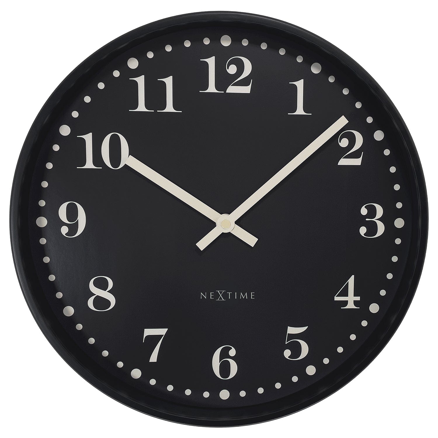 NeXtime - Wandklok 30cm - Stil - Zwart - Plastic - NeXtime 'Dickens'