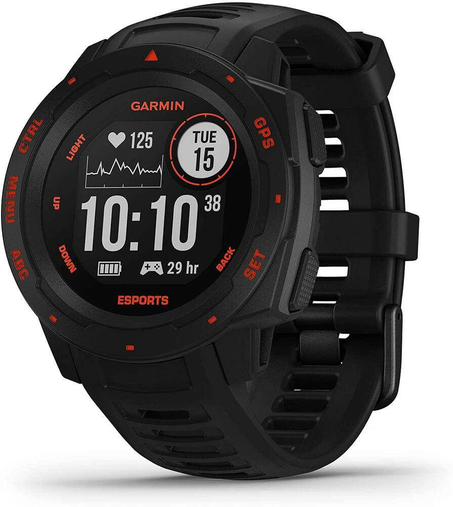 Garmin Instinct® Esports Edition GPS Gaming Smartwatch, Black Lava