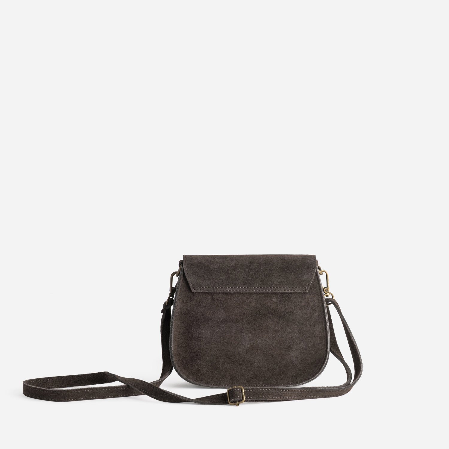 Sac bandoulière TEXTO marron cuir velours