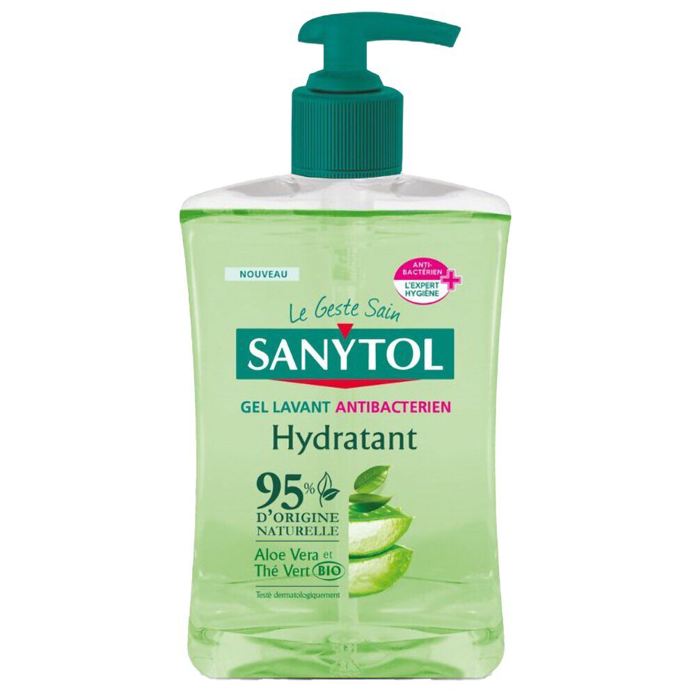 Gel lavant antibactérien Sanytol hydratant Aloe vera & thé vert Bio 500ml