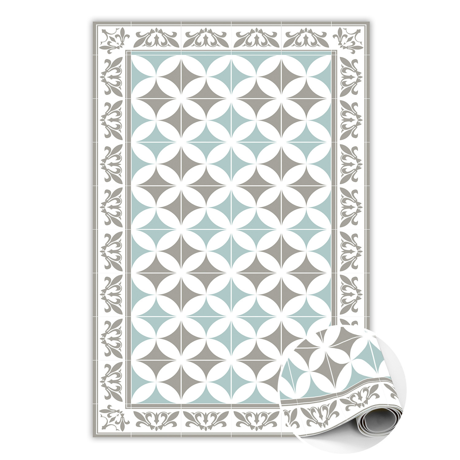 Modny dywan winylowy Portugalskie kafelki 60 x 90 cm