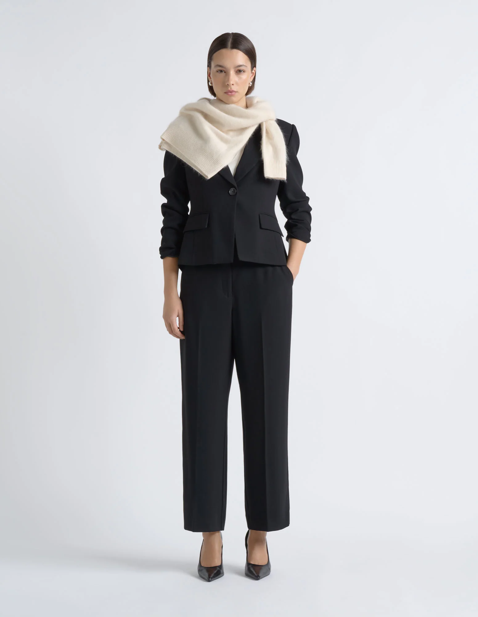 Crepe Straight Leg Pant