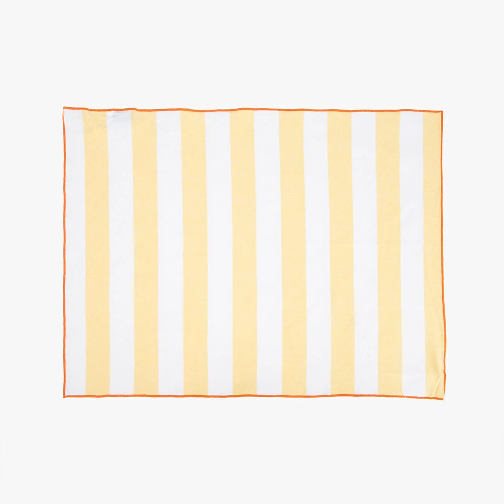 Conjunto de dois Panos de Algodão Riscas Amarelo e Laranja TÂNGER