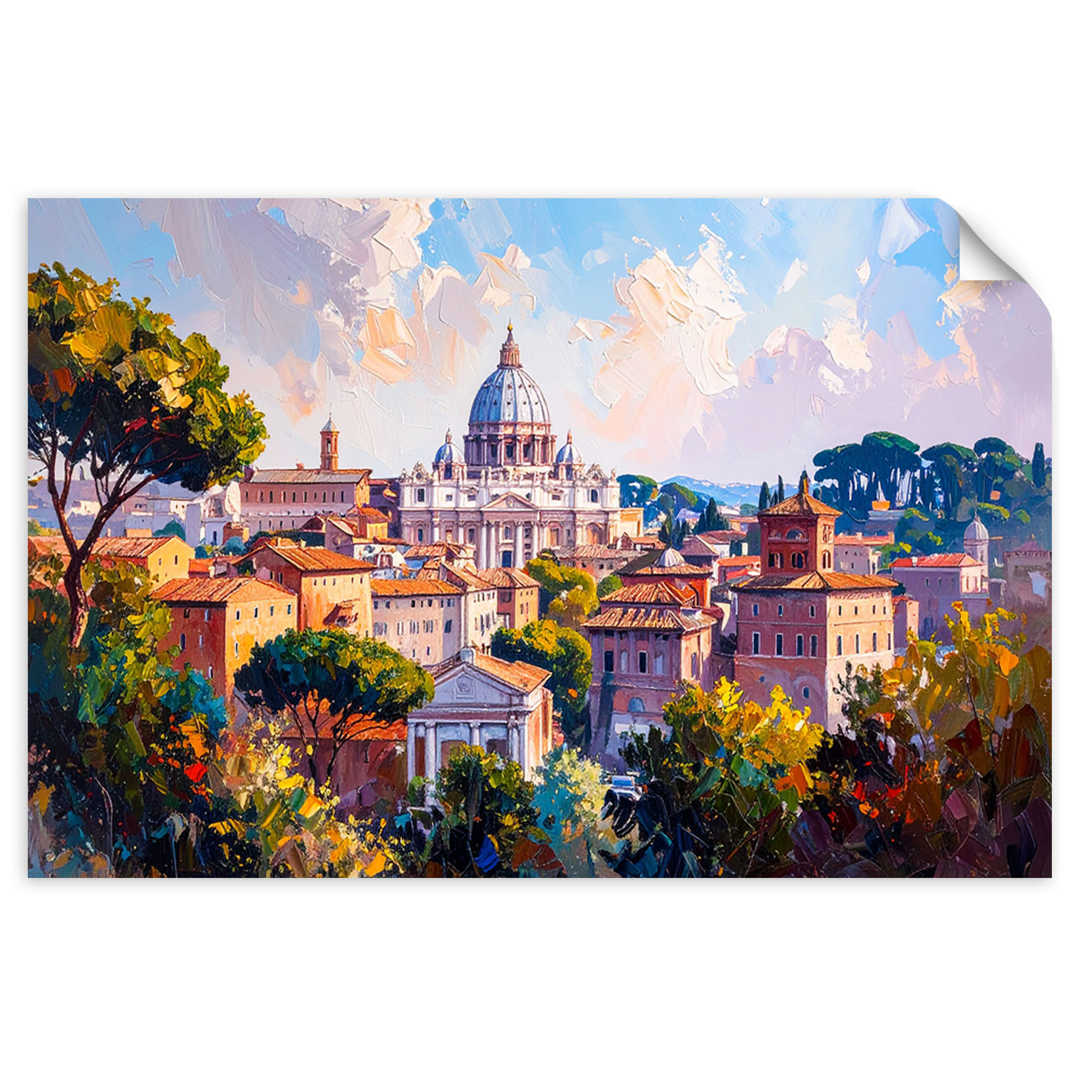 Plakat samoprzylepny do salonu sypialni Feeby biura Panorama Rzymu 30x20