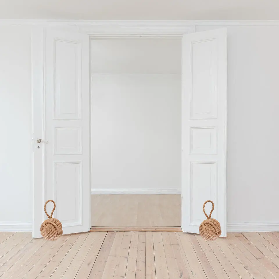 Esschert design deurstopper knoop - 1.7 kilo - jute - 14 x 14 cm