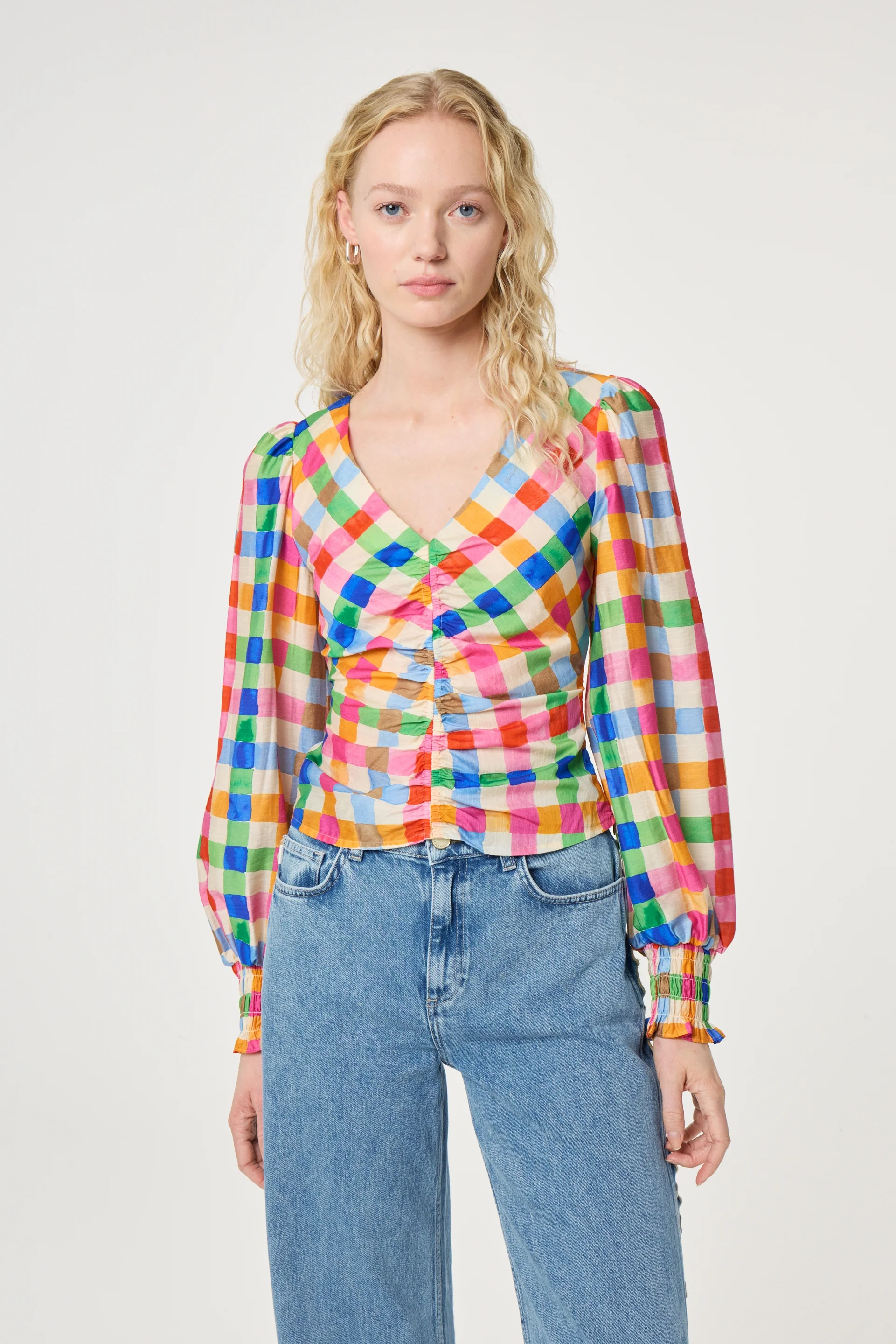 Madeleine Top | Cosy White/Solar Orange