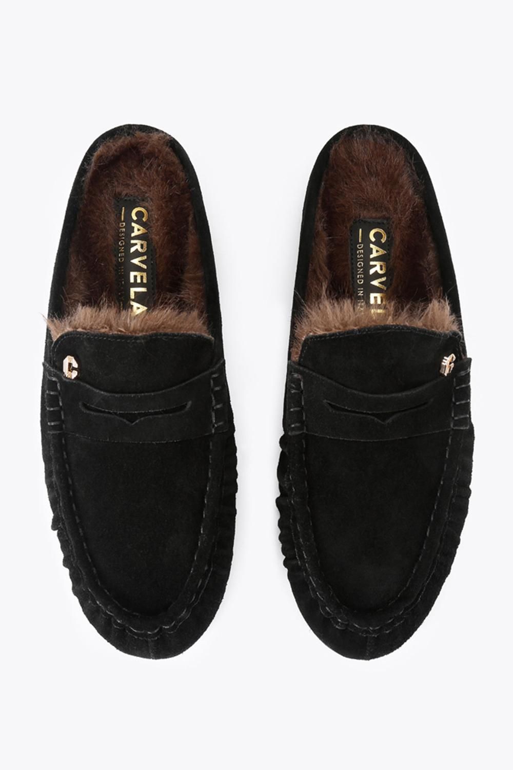 Carvela Marigold Fur Mule' Suede Flats