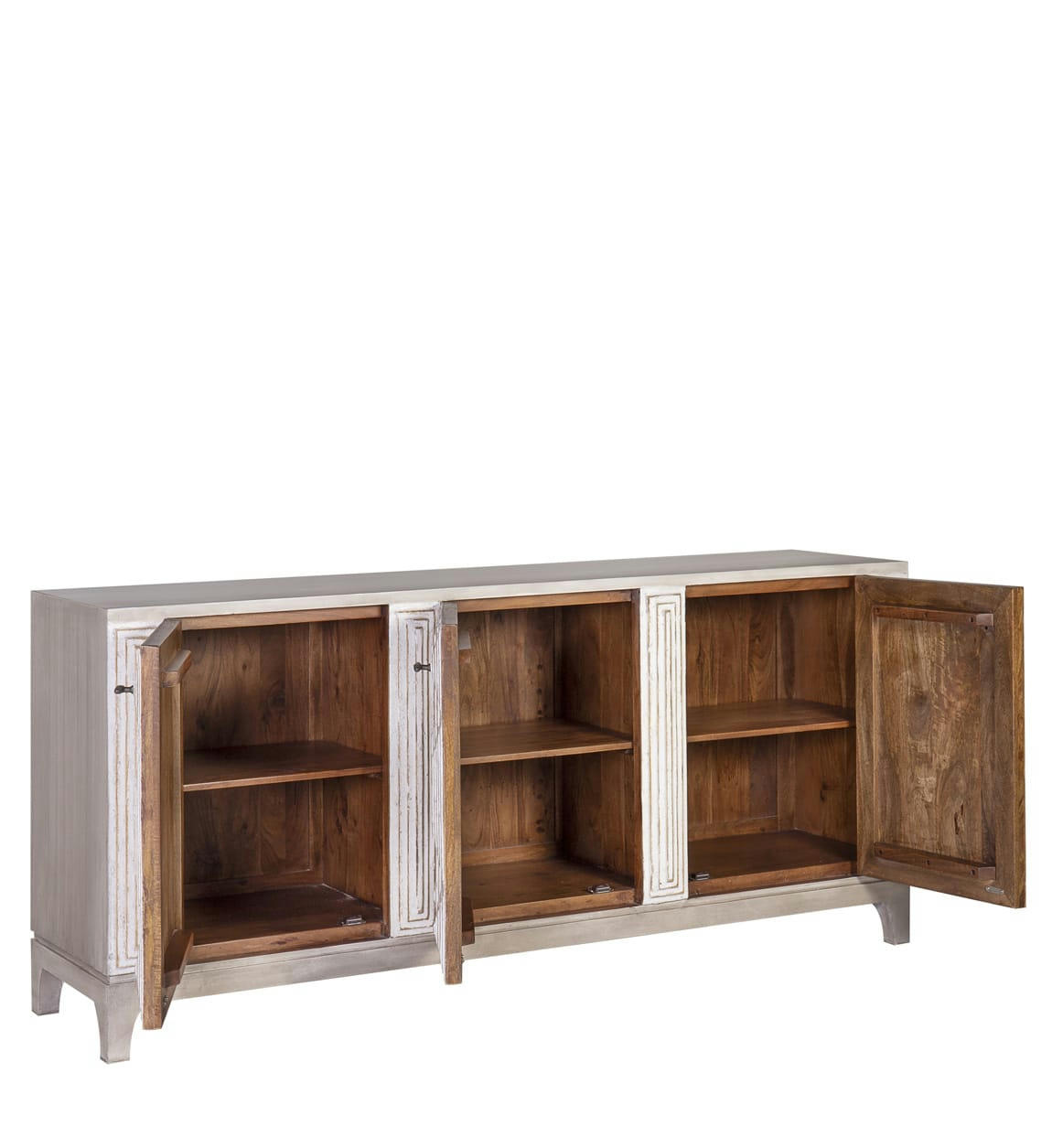 GATSBY - Buffet en bois d'acacia blanche L 188 cm
